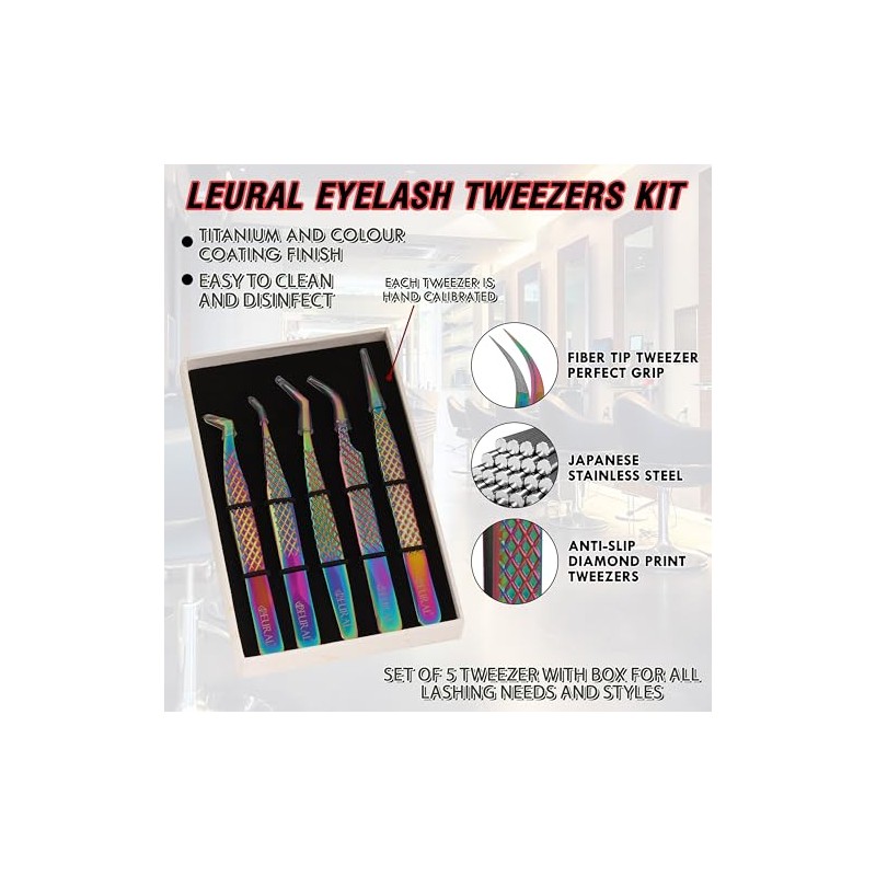 Japanese Stainless Steel Eyelash Tweezers - Straight & Curved, 90