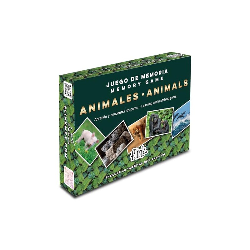 FLINK Juego de Memoria Animal 60 Cartas