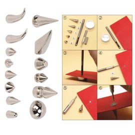 270 Pieces Clothes Rivets Punk Patches Rivets Spikes Kit Punk Rivets Jacket Rivets Fabric Rivets for Leather Craft Clothing Shoes Belts Bags Dog Collars