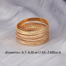 Manfnee Gold Bangle Bracelets for Women Multi Layer Stackable Textured Bracelets Boho Jewelrys Set.