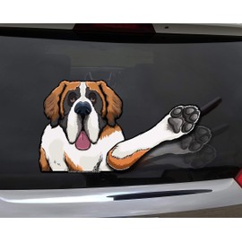 Sully the St Bernard Dog Waving WiperTags with Decal for Rear Vehicle Wipers