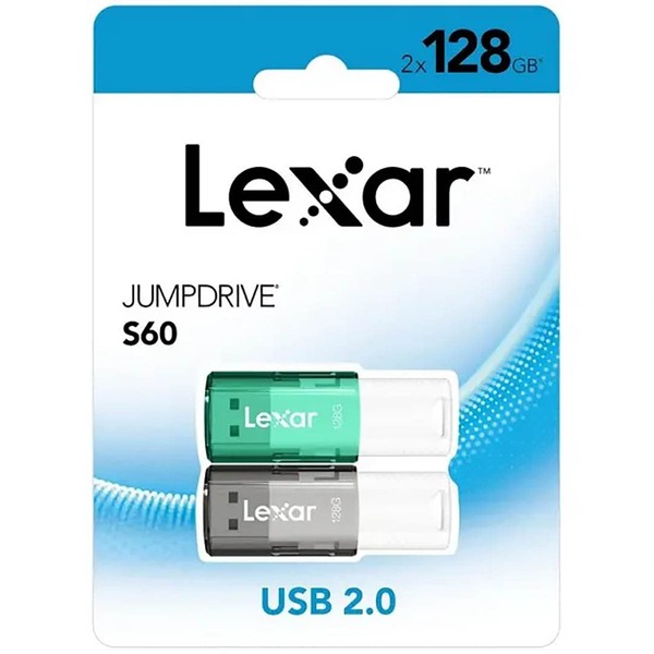 LEXAR Pack of 2 Cles USB 2 Jumpdrive 128Go S60