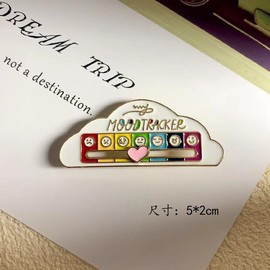 Funny Social Battery Slider Pin Funny Rainbow Mood Brooch Pin for 7 Days A Week Enamel Lapel Pins Gift for Women Man Girl Boy - Color: 3