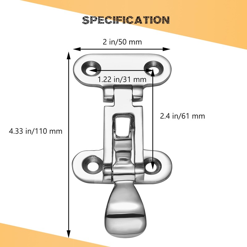 DIALESHU Boat Anti-Rattle Latches Marine 316 Stainless Steel, Lockable Hold