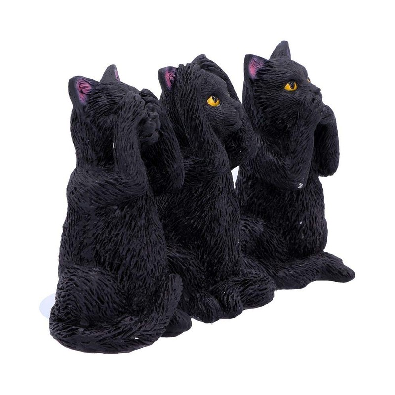 Nemesis Now U4802P9 Three Wise Cat 8.5 cm Black