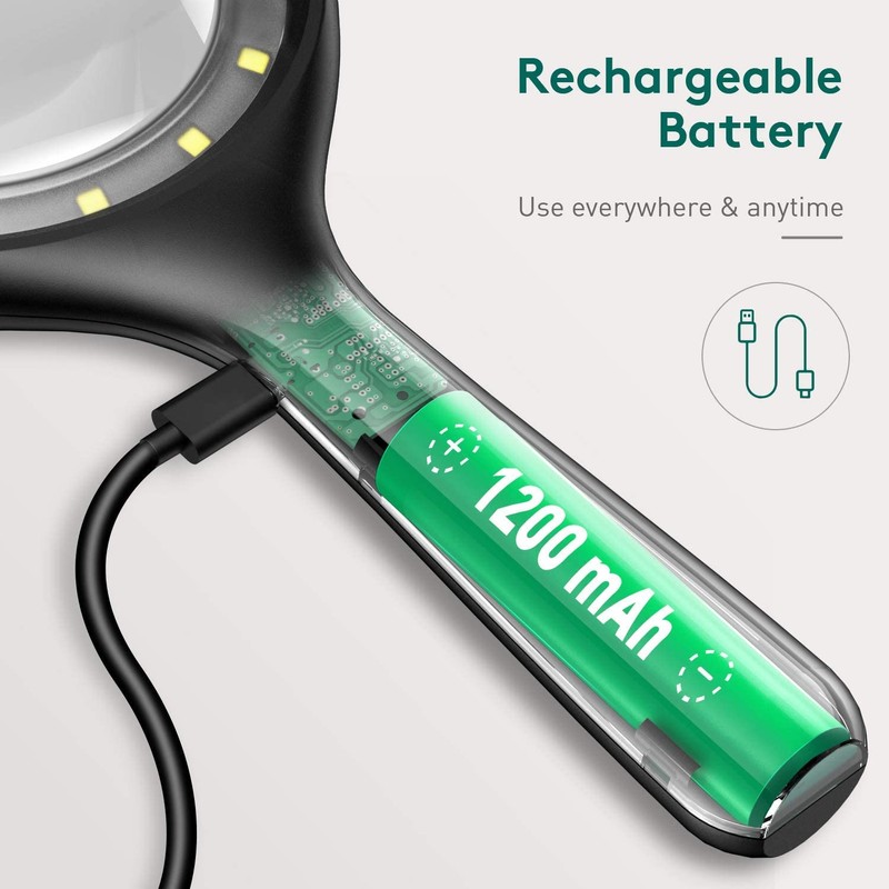 Magnifying Glass with Light, 30x 60x Magnifying Glass for Reading