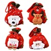 Pack of 4 Christmas Gift Bags, Christmas Drawstring Gift Bag,