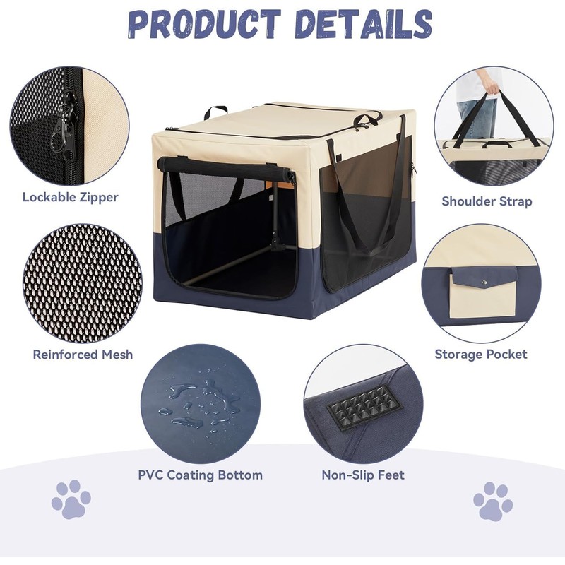 A4Pet Soft Dog Crate 30inch, Easy On The Go, Easy