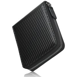 GS 24022 Men's Bi-Fold Wallet, Compact, Mini Wallet, Brand, Men's Folding, Popular, Small Wallet, Many Cards, Zip Around Zipper, Easy to Use, Box-Shaped Coin Purse, Gift, Boxed, Foldable, For Men,