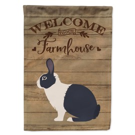 Caroline's Treasures CK6902CHF Dutch Rabbit Welcome House Flag Large Porch Sleeve Pole Decorative Outside Yard Banner Artwork Wall Hanging, Polyester, House Size, Multicolor