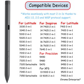 Premier Rechargeable Active Pen for Dell Active Pen PN7522W Stylus Pen Compatible with Dell Active Pen PN5122W for Dell 2 in 1 Laptop for Latitude 3340 5310 7210 Pen,for Inspiron 7420 7425,XPS Pen