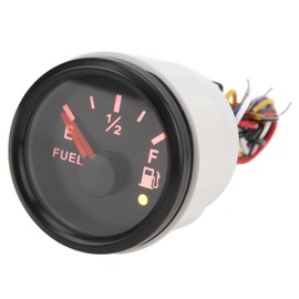 2in Fuel Level Gauge Colorful Backlight Fuel Level Meter for RV Yacht Fishing Boat Ship DC9 to 32V Black Dial Black Bezel