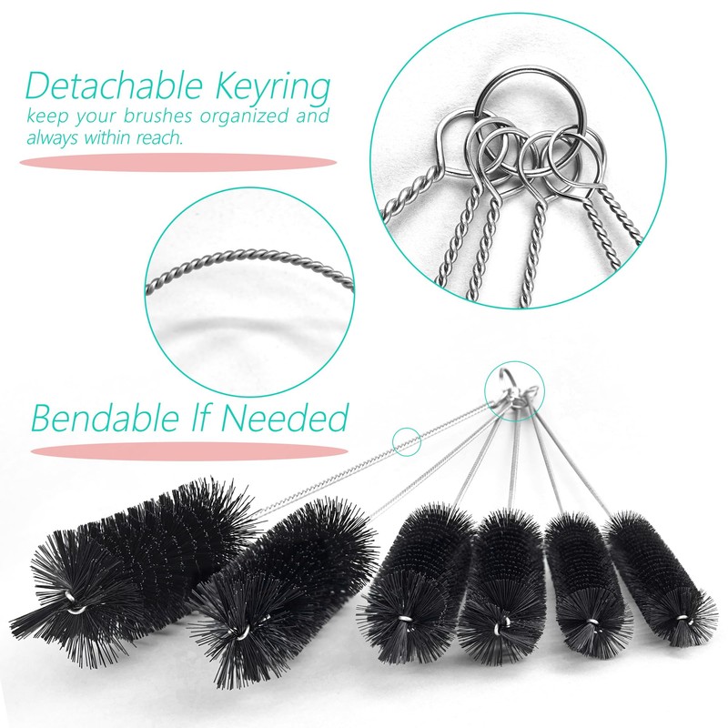 6 Pcs Straw Cleaner Brush Set, 12 Inch Long Pipe