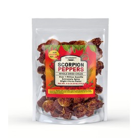 Unpretentious Whole Scorpion Peppers, 4 oz, Extremely Spicy, Hot Chile Peppers