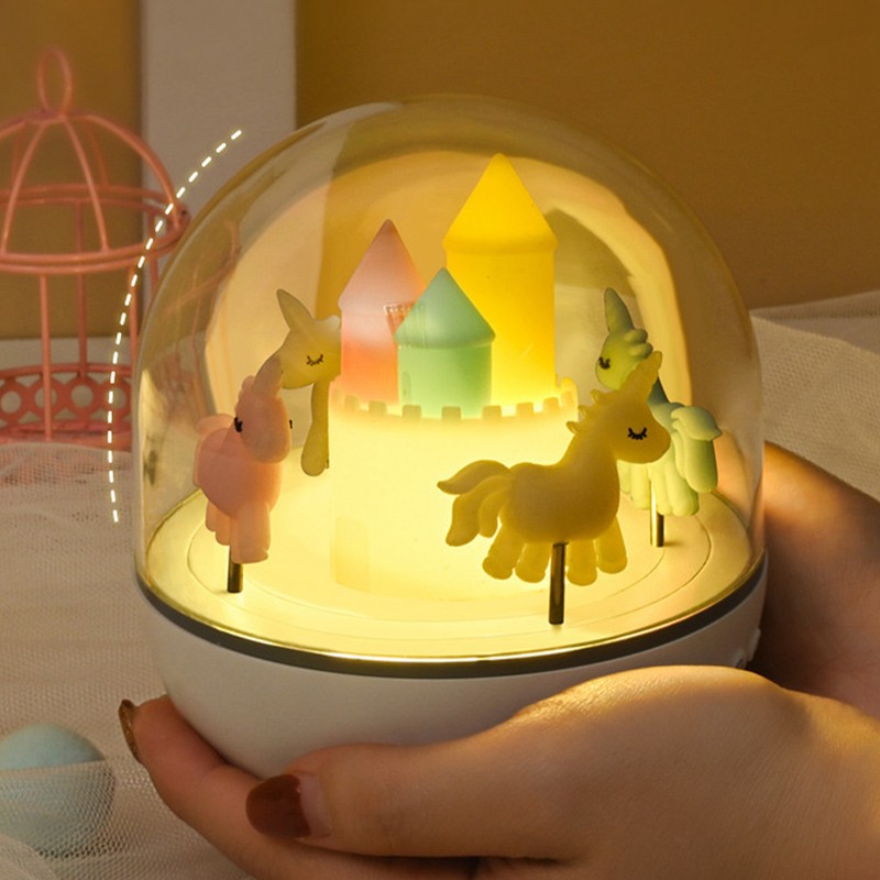 Carousel Light Bedside Night Lamp Rotating Romantic Light Home Decoration