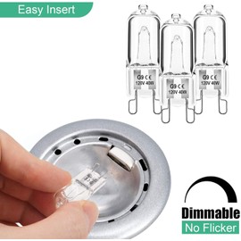 Bombillas halógenas G9 de 25W, 40W, 2 pines, Blanco cálido, para iluminación de gabinetes, candelabros, escritorios, paisajes (40 Watte)