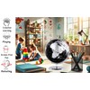 Exerz 10" World Globe Black - Stainless Steel Arc and