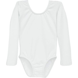 Dancina Leotard Long Sleeve Ballet Gymnastics Front Lined Comfy Cotton Kids Ages 2-10