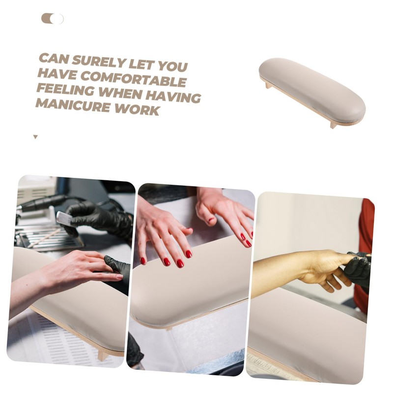VICASKY Manicure Hand Rest Pillow Lightweight Wooden Nail Arm Cushion