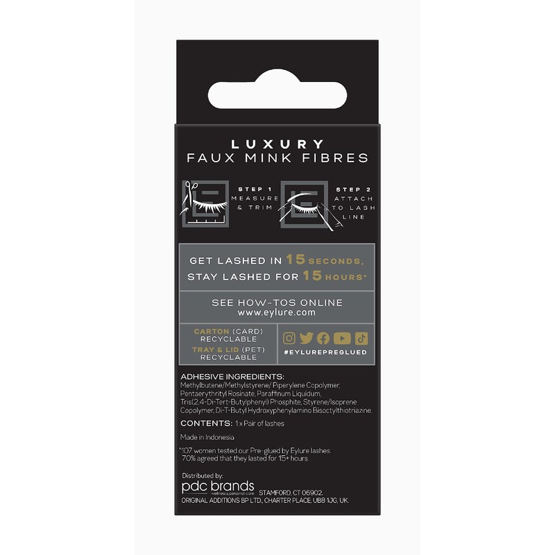 Eylure Pre-Glued False Lashes, Luxe Faux Mink Sapphire