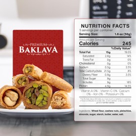 Eastanbul Baklava, 8.8oz, Baklava Pastry, Pistachio Gift Box, Middle Eastern Sweets, Premium Gourmet Desserts, Pistachio & Cashew Rich Pastry, Dulces Arabes, Arabic Sweets, Turkish Gifts