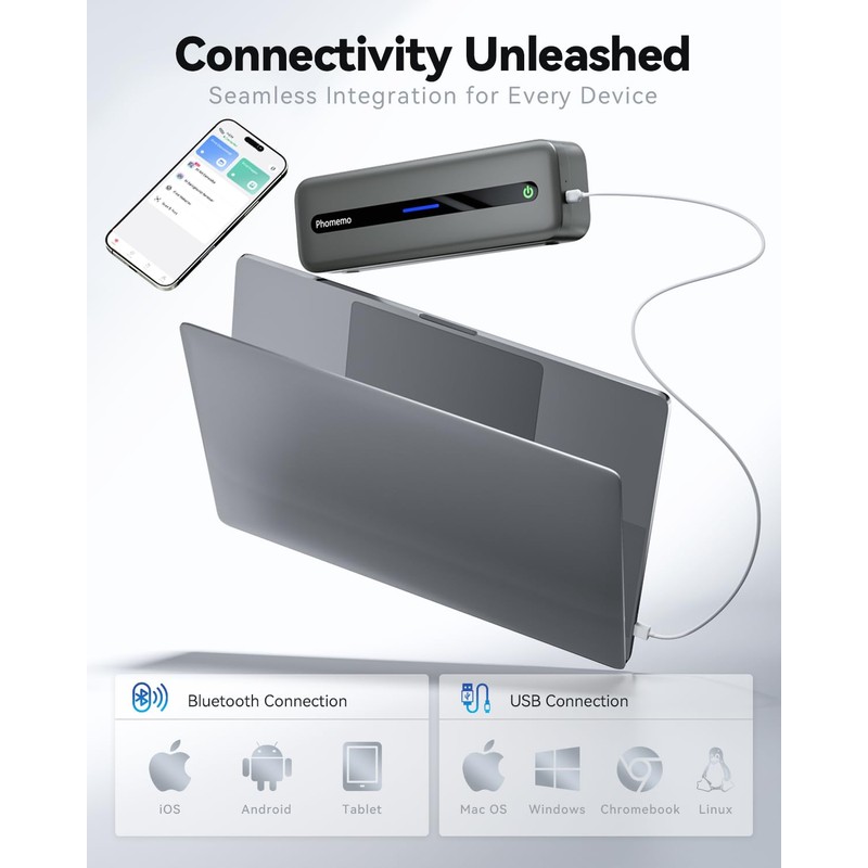 Phomemo Phomemo Portbale Printers Wireless for Travel, M832 Bluetooth Thermal