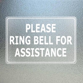 YIKIADA Please Ring Bell for Assistance Stickers 6 × 4 Inches Vinyl Removable Desk Service Self Adhesive Decals Hotel Reception Area Cling Wall or Door Sign Office Window 10 Pack