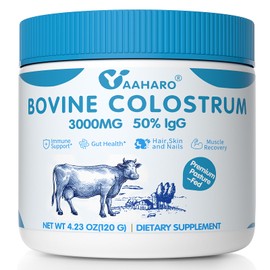 YAAHARO YAAHARO Bovine Colostrum Powder 2500mg, Collagen peptides 500mg, 50% IgG Bovine Colostrum for Humans, Gut Health, Immune Support, Hair & Nail Growth 4.23OZ