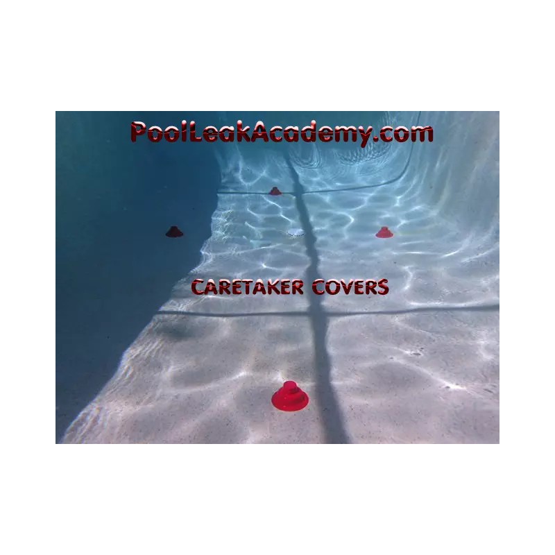 Caretaker heads / floor jets dye test covers pool leak