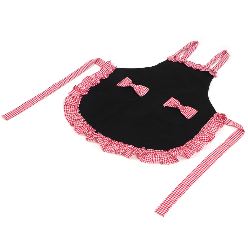 Bowknot Apron Multifunctional Cooking OilProof Waterproof Antifouling Apron for Kitchen(Black