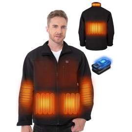 HOTHUGZ Heated Jackets for Men with 12V/20000mAh Battery Pack, Men's Waterproof Work Jacket, Outdoor Electric Heated Coat