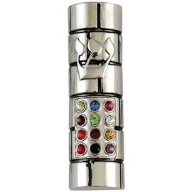 Car Mezuzah - With the Traveler's Prayer and Hoshen Stone, Nickel, 5 CM