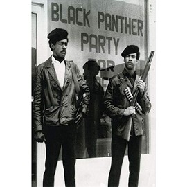 Black and White Poster of Black Panther Party HQs w Bobby Seale and Huey Newton CANVAS Print