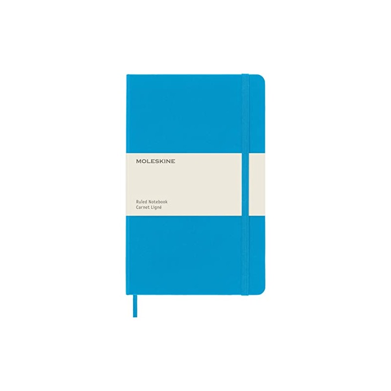 Moleskine Classic Notebook, Large, Ruled, Cerulean Blue, Hard Cover (5