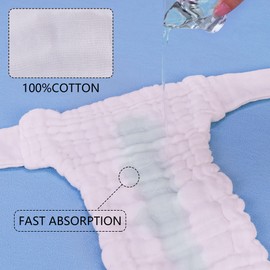 Max Shape 6 Pack Wearable Cotton Cloth Dipper Pants for Baby Girls and Boys,Adjustable Cotton Diaper 13 Layers for Baby 3-6month Wearable Style