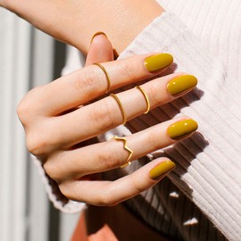 Silvora S925 Silver Stackable Ring Set for Women Front Ring Minimalist Simple 4 Pieces Ring 1.2 mm Thin Rings Movable Sterling Silver Ring Women's Finger Ring, Sterling Silver, Cubic Zirconia