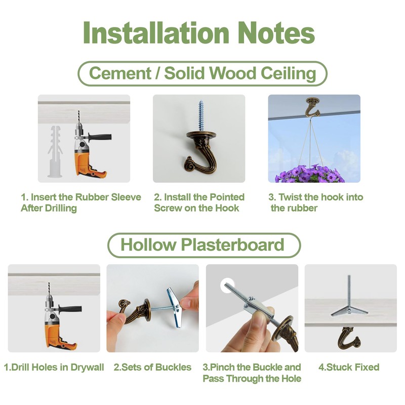 Aidoclip Ceiling Swag Hook Sets - Heavy Duty Hooks with