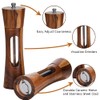 Wooden Salt and Pepper Grinder Set with Tray, 8 Inch