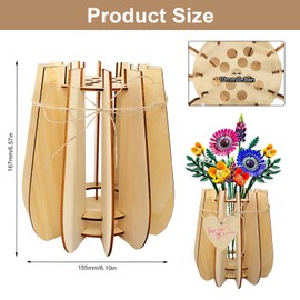 prota 3D Vase Wooden Bouquet Vase for Bouquet, Wooden Puzzle Flower Vase Small Vases for Table Decoration, DIY Acrylic Wooden Vase Kit for Home Decor Table Decoration Gift for Flower Lovers