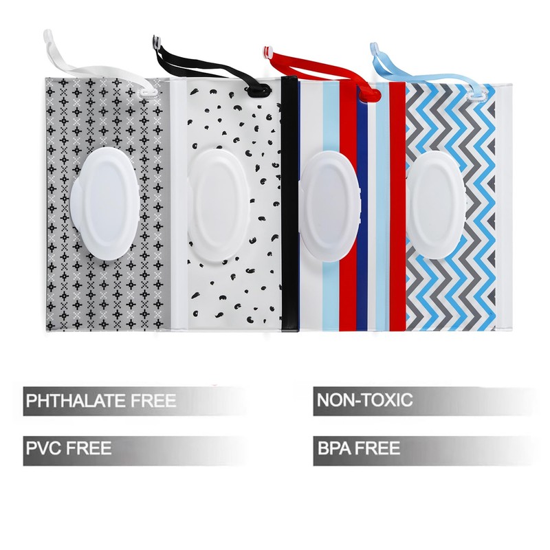 PandaEar 4 Pack Baby Wipe Dispenser, Refillable Baby Wipe Holder