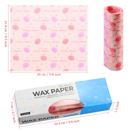 Zezzxu Wax Paper Food Picnic Paper, 100pcs Grease Proof Paper Waterproof Dry Hamburger Paper Liners Wrapping Tissue for Plastic Food Basket (Macaron Pattern)