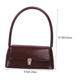Healeved Stylish Women Fashion Handbag Vintage PU Shoulder Bag for Outdoor Sundries Casual Use and Everyday Wear for Travel Shopping and Vacations Deep Brown Color