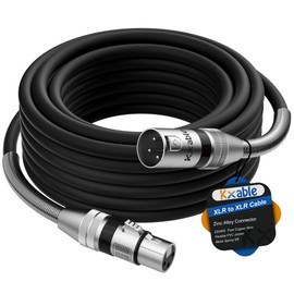 XLR to XLR Cable 10 Feet, Premium XLR Microphone Cable, Heavy Duty 22AWG OFC XLR Male to Female Cord, 3-Pin Shielded Mic Speaker Cable, Zinc Alloy Connectors, Metal Spring SR, Black
