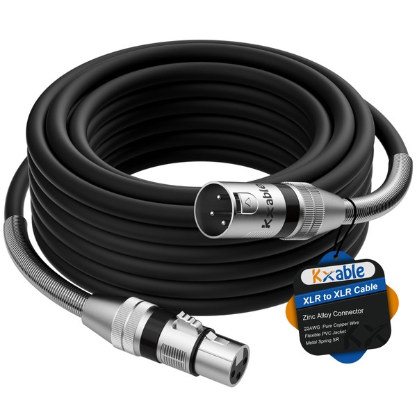 XLR to XLR Cable 10 Feet, Premium XLR Microphone Cable,