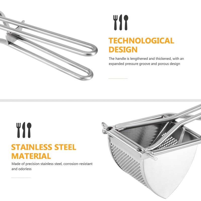 Potato Ricer 29×9.5×8.8cm, Stainless Steel Potato Ricer Multifunctional Fruit Vegetable