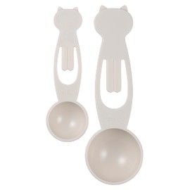 Kai KAI DH2738 Cat Measuring Spoon, Tablespoon, Set of 2 Teaspoons, Warm Gray, Made in Japan