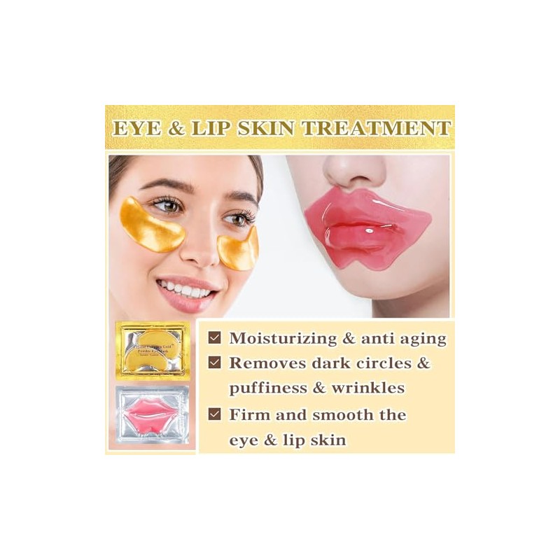 10pcs Parches Ojos Bolsas y Ojeras+10pcs Parche Labial, Eye Patches