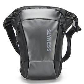 Motorcycle Drop Leg Bag Cycling Waist Pack for Men Women Hip Bum Fanny Belt Pouch Outdoor Travel Hiking Tactical Casual Oxford Thigh Bag Daypack (Black)