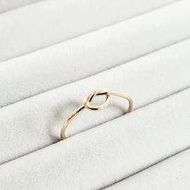 10k Solid Gold Stacking Knot Ring (yellow-gold, 5)