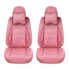TIEHESYT Pink Car Seat Covers Front Pair, Breathable Leather Automotive